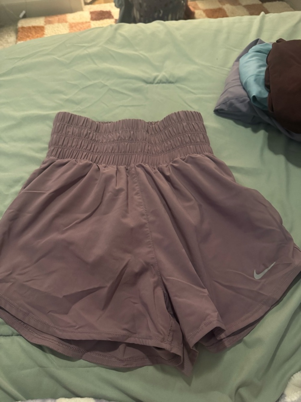 Nike Lavender High-Waist Athletic Shorts